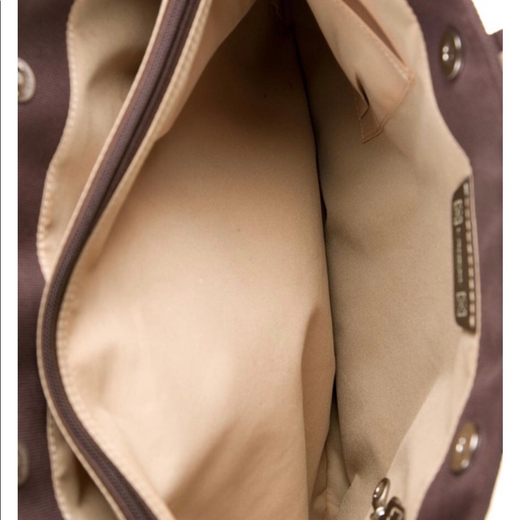 Lancel chocolate brown canvas fabric tote - Picture 3 of 4